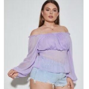 Lavender Sheer Flowy Blouse